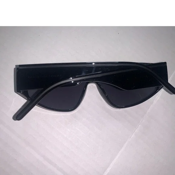 Carolina Lemke X Kim Kardashian West Black Shield Sunglasses - Picture 2 of 7